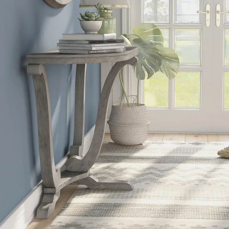 DH BASIC Farmhouse Vintage Grey Oak 48-inch Entryway Console Table by Denhour