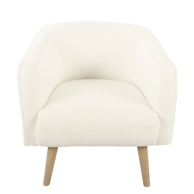 HomePop Sherpa Accent Chair with Wood Legs - Cream
