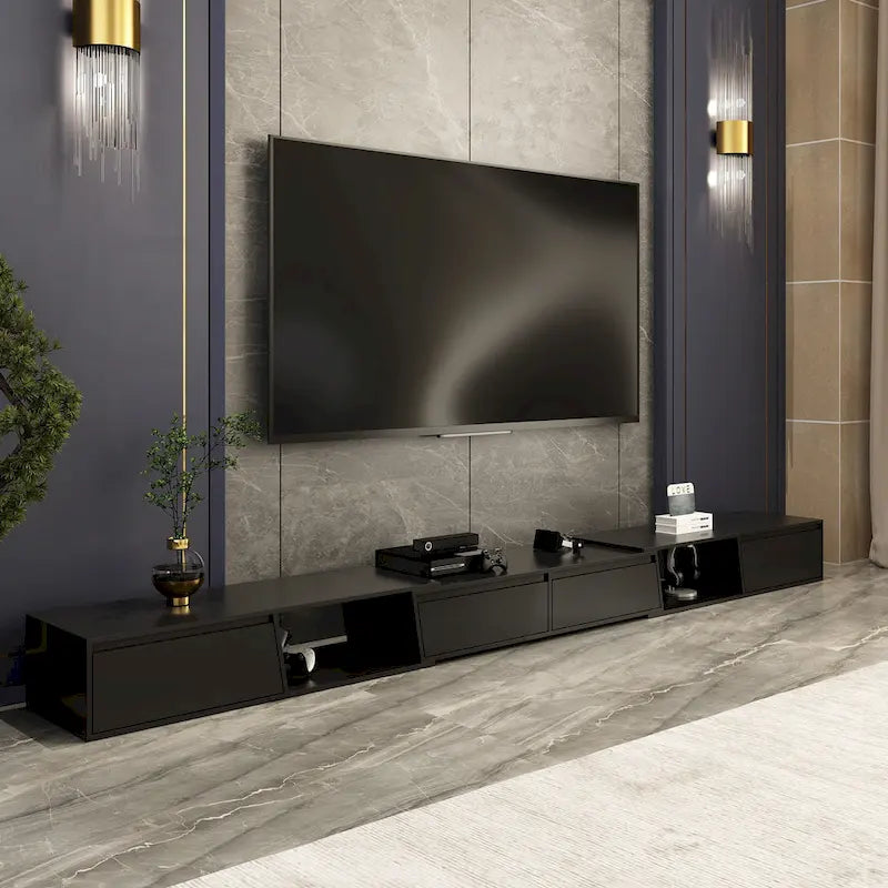 TV Stand Modern Extendable TV Stand in Stretch for TVs up to 120