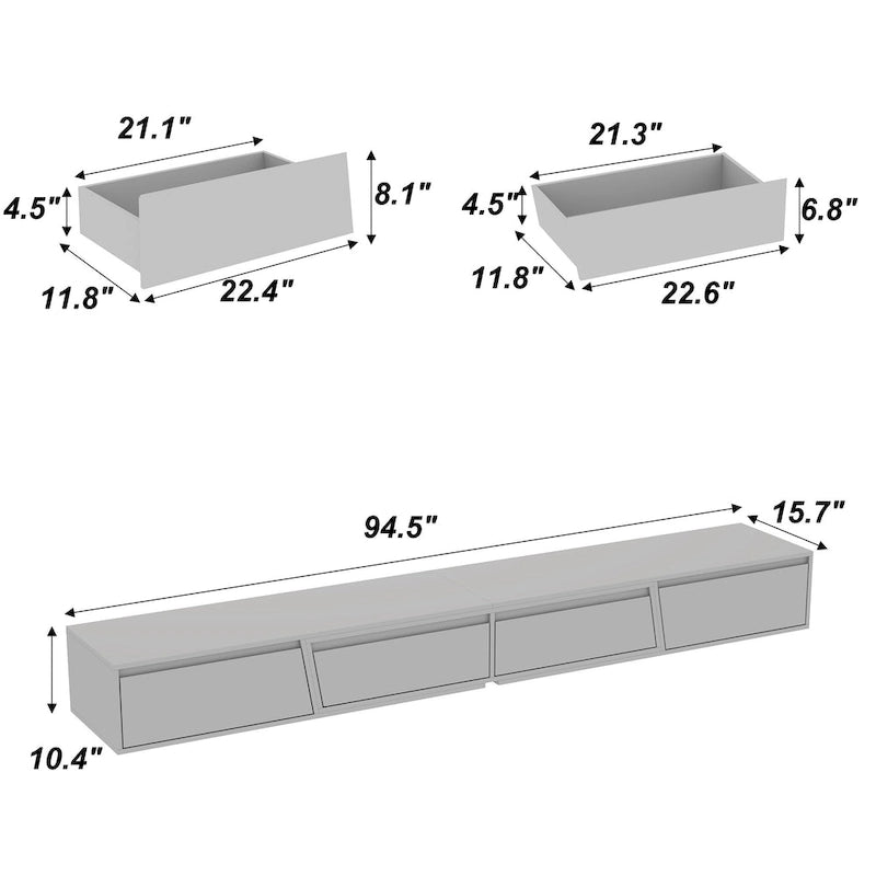 TV Stand Modern Extendable TV Stand in Stretch for TVs up to 120