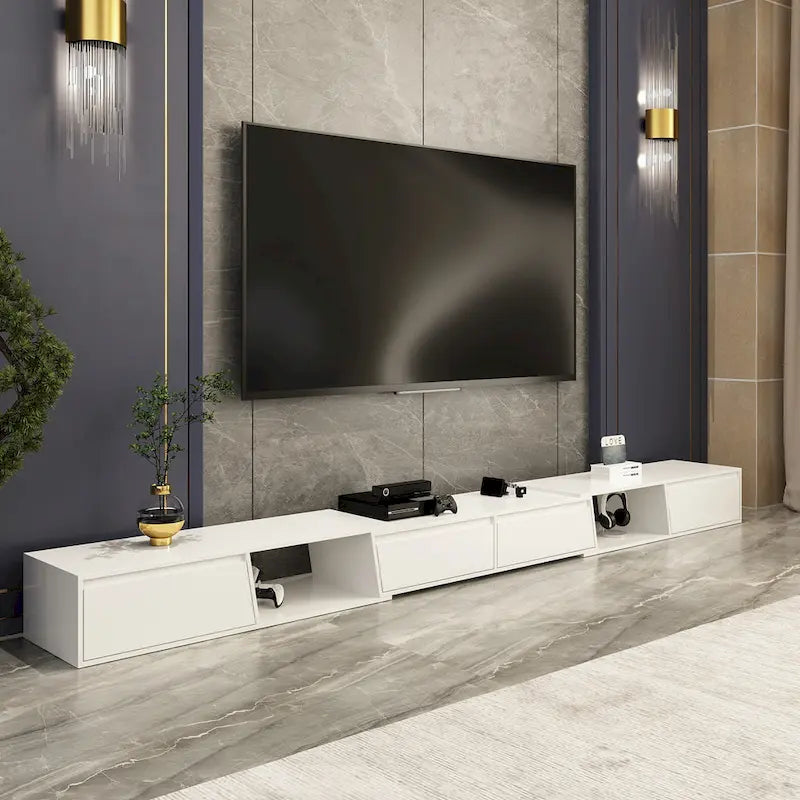 TV Stand Modern Extendable TV Stand in Stretch for TVs up to 120