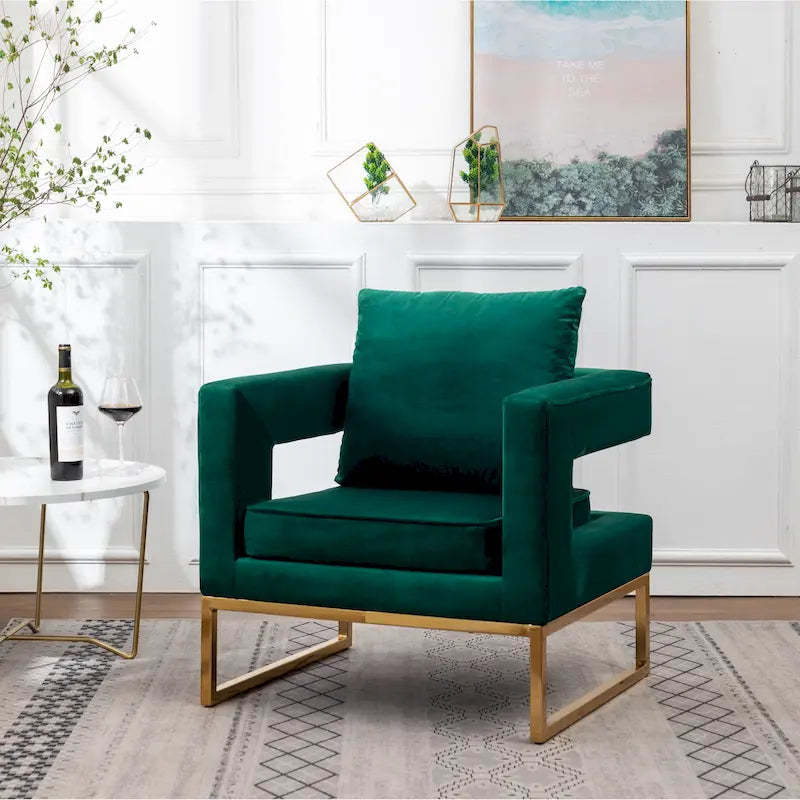 Roundhill Furniture Lenola Contemporary Upholstered Accent Armchair