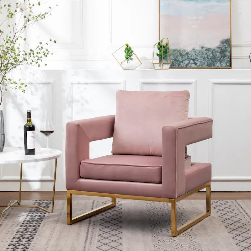 Roundhill Furniture Lenola Contemporary Upholstered Accent Armchair