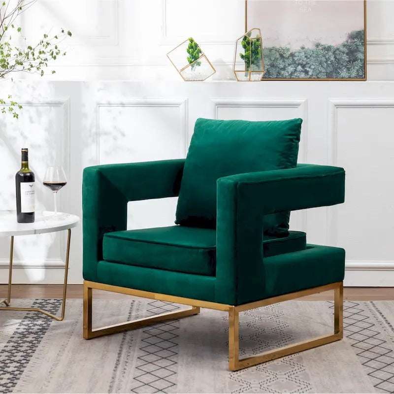 Roundhill Furniture Lenola Contemporary Upholstered Accent Armchair