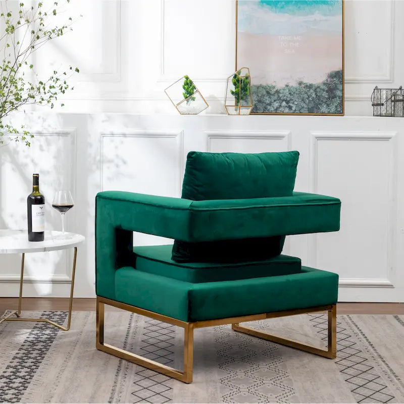 Roundhill Furniture Lenola Contemporary Upholstered Accent Armchair