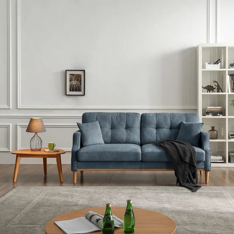 Modern 3-seat Fabric Sofa with USB Charge Port