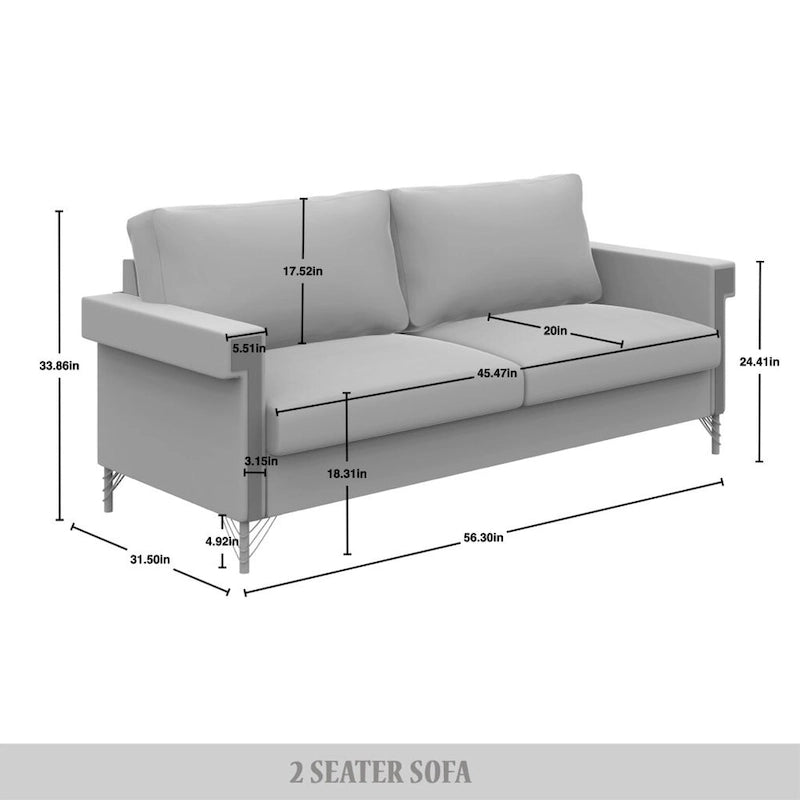 CraftPorch Luxurious Velvet Upholstered Loveseat