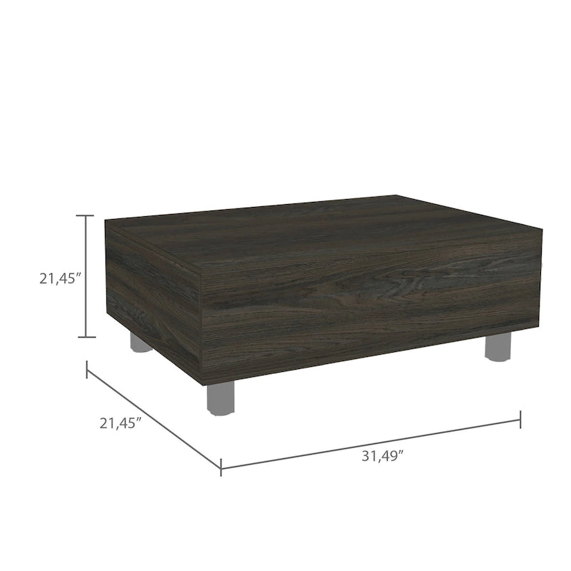 TUHOME Gambia Coffee Table with Lift Top, Concealed Storage and 4 Legs