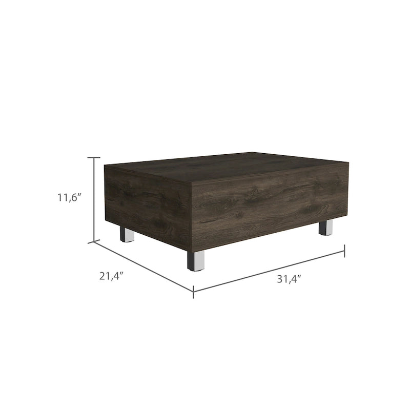 TUHOME Gambia Coffee Table with Lift Top, Concealed Storage and 4 Legs