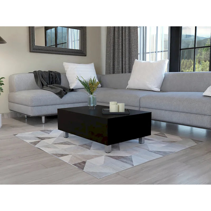 TUHOME Gambia Coffee Table with Lift Top, Concealed Storage and 4 Legs