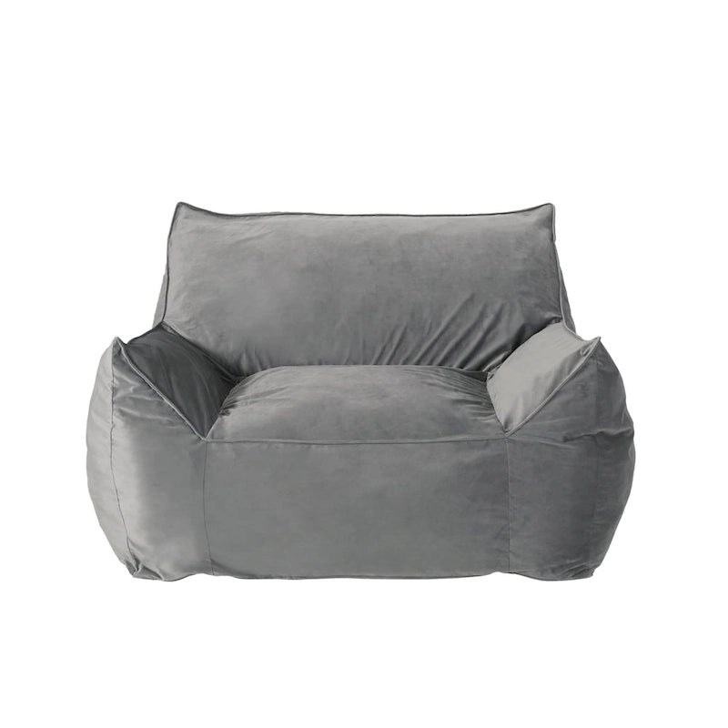 Loubar Velveteen Oversized Bean Bag Chair with Armrests by Christopher Knight Home