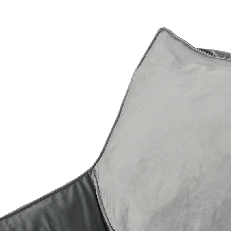 Loubar Velveteen Oversized Bean Bag Chair with Armrests by Christopher Knight Home