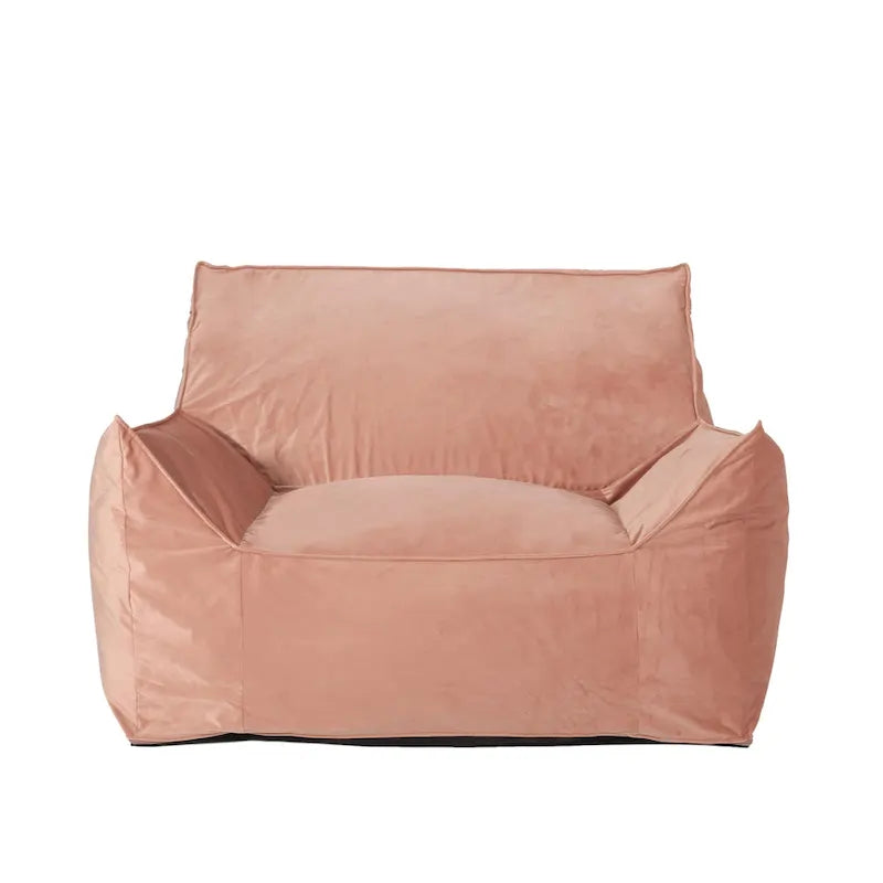 Loubar Velveteen Oversized Bean Bag Chair with Armrests by Christopher Knight Home