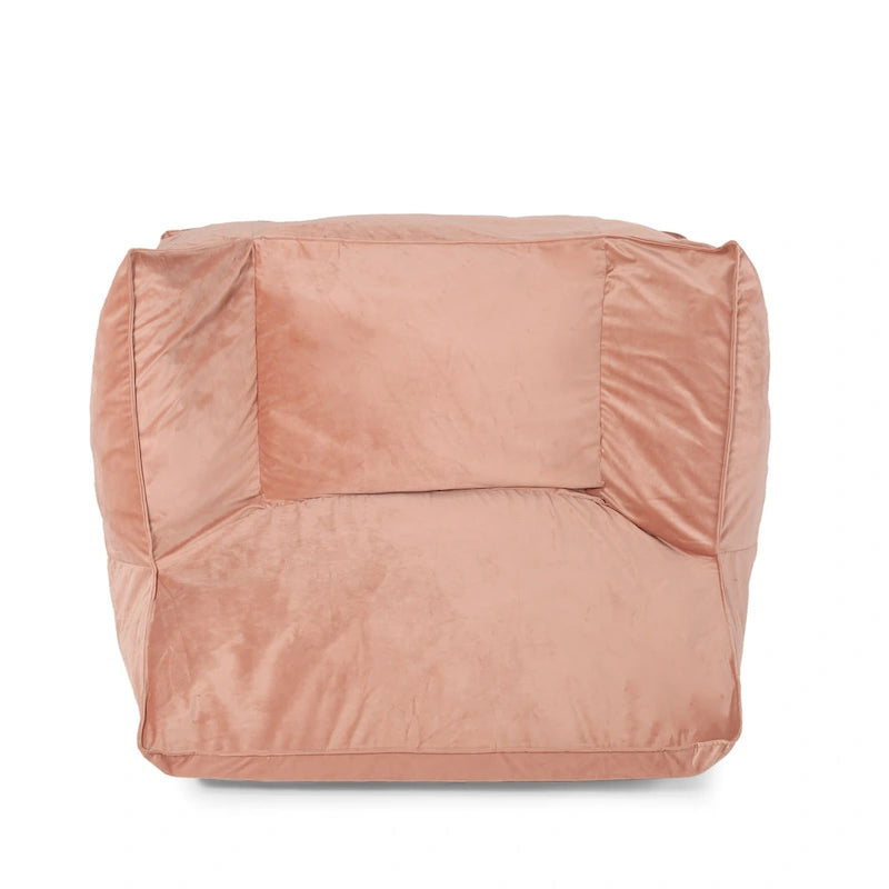 Loubar Velveteen Oversized Bean Bag Chair with Armrests by Christopher Knight Home