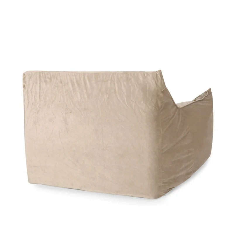 Loubar Velveteen Oversized Bean Bag Chair with Armrests by Christopher Knight Home