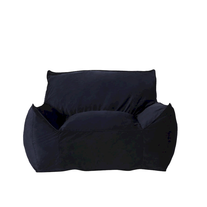Loubar Velveteen Oversized Bean Bag Chair with Armrests by Christopher Knight Home