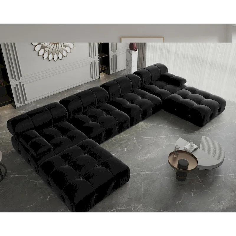 Minimalist Square Velvet Upholstery Ottoman