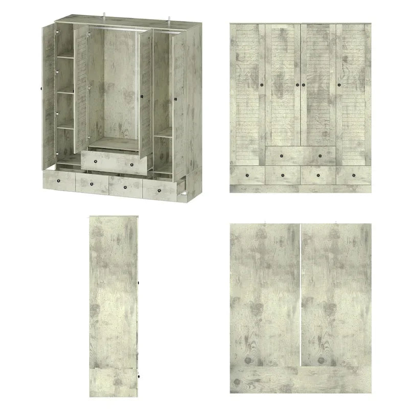 Bedroom Armoire Closet Armoire Wardrobe Closet Clothing Rod Drawer