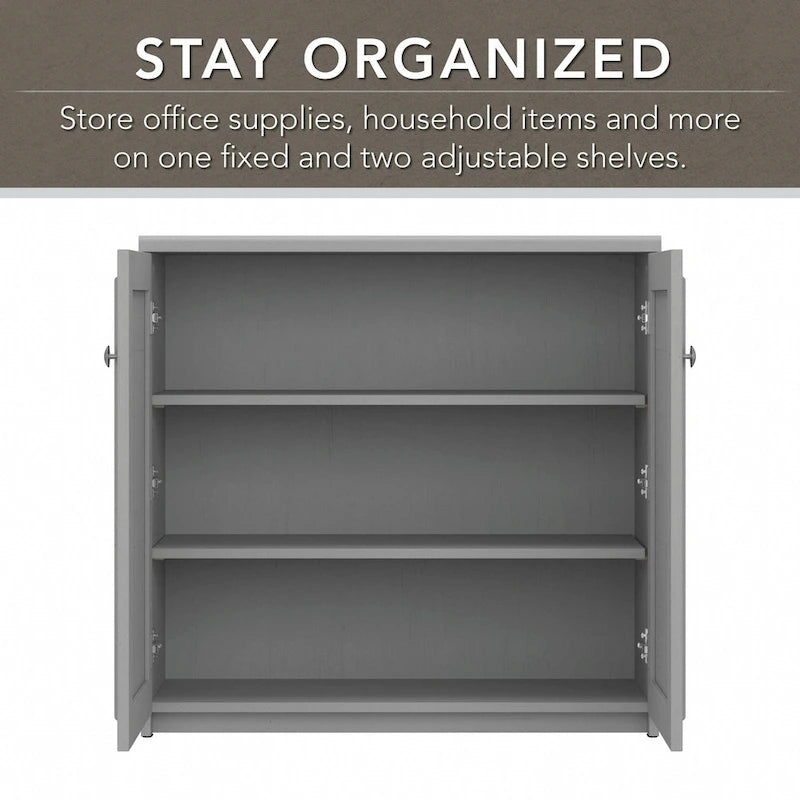 Fairview 60W Desk with Hutch, and Storage Set by Bush Furniture