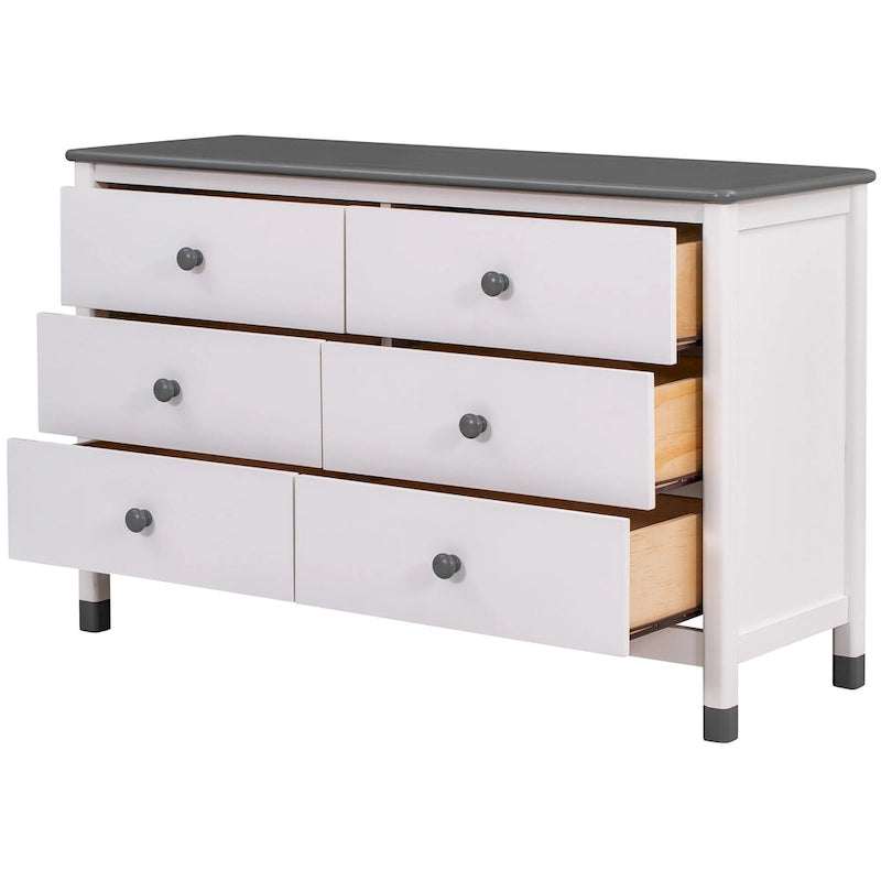 Wooden Storage Dresser with 6 Drawers