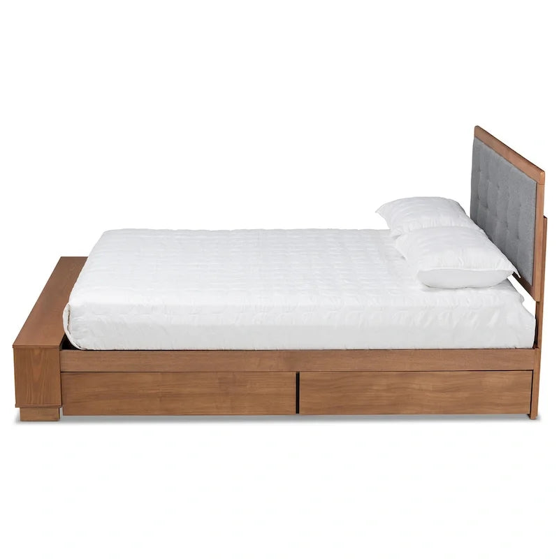 Cosma Modern Transitional Wood 4-Drawer Platform Storage Bed