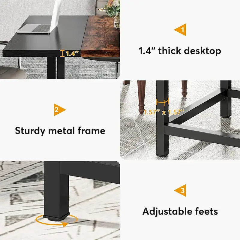 6.5 Ft Conference Room Table, Rectangle 78.74L X 39.2W X 29.52H Inches,2 Separate Piece - 78.74L X 39.2W X 29.52H