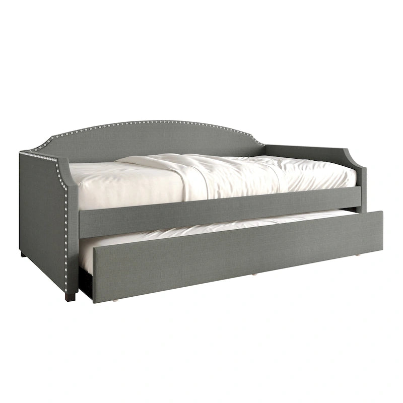 CraftPorch Minimalist Linen Upholstered Twin Daybed with Trundle