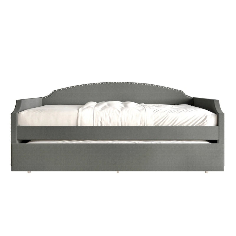 CraftPorch Minimalist Linen Upholstered Twin Daybed with Trundle
