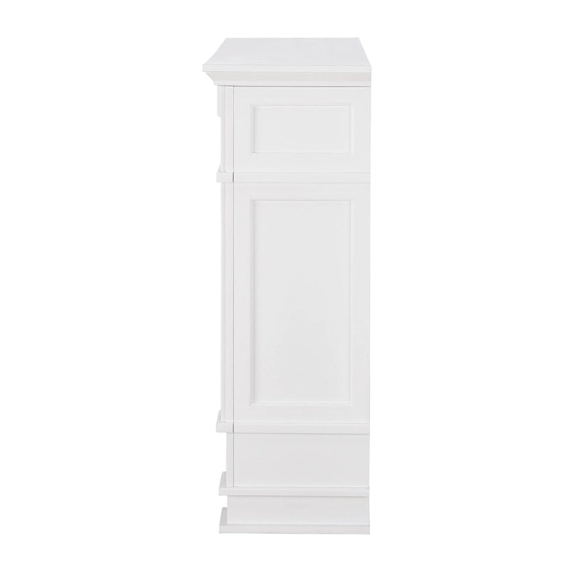 SEI Furniture Occom Electric Fireplace with Faux Marble Mantel with Media Storage