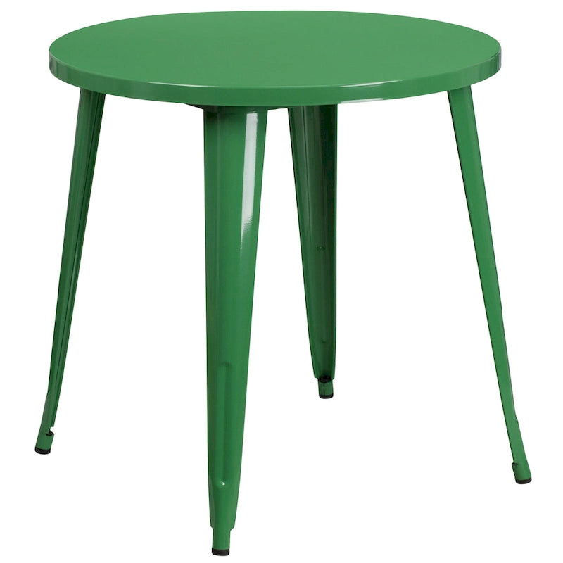 30-inch Round Metal Indoor-Outdoor Table Set