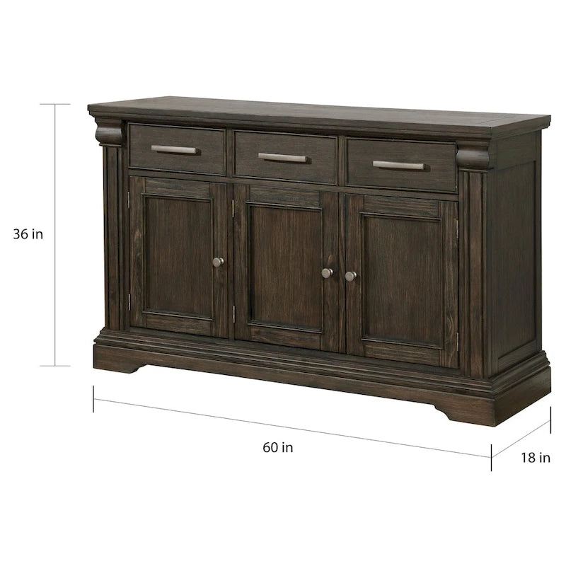 The Gray Barn Ruddy Road Espresso Farmhouse 60-inch Sideboard Buffet