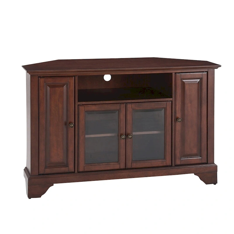 Crosley Lafayette Vintage Mahogany Finish Wood 48-inch Corner TV Stand
