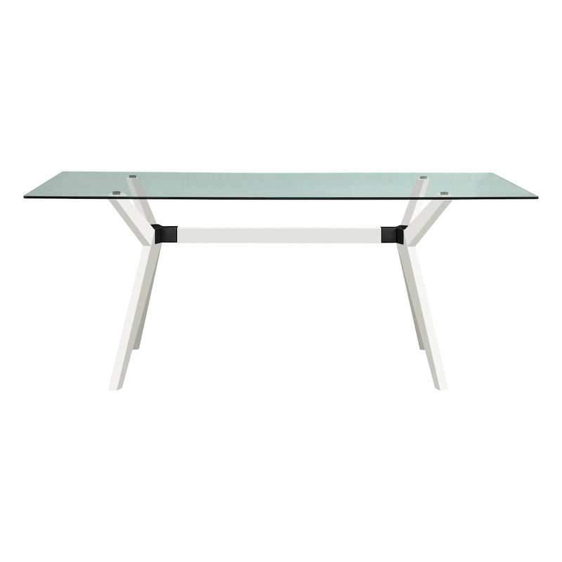 Rye Studio Waldorf Modern Glass Dining Table