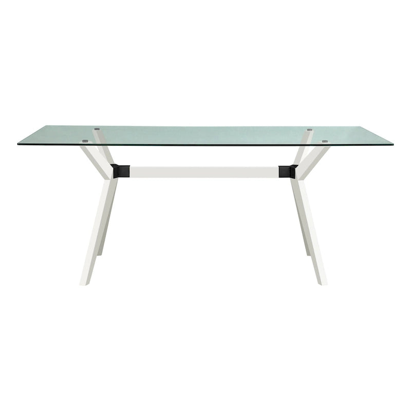 Rye Studio Waldorf Modern Glass Dining Table