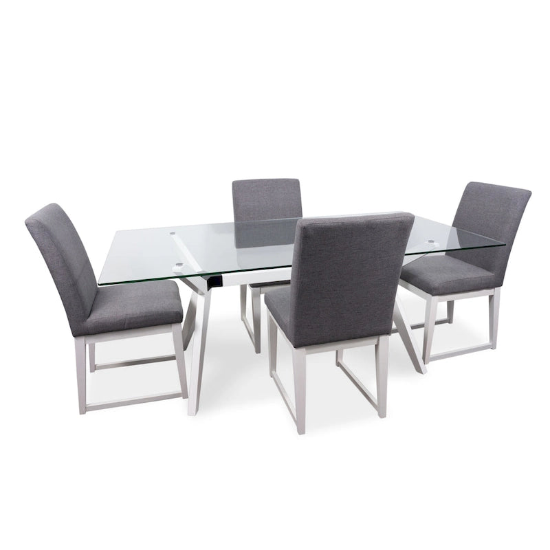 Rye Studio Waldorf Modern Glass Dining Table