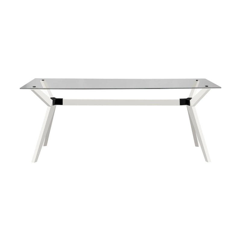 Rye Studio Waldorf Modern Glass Dining Table