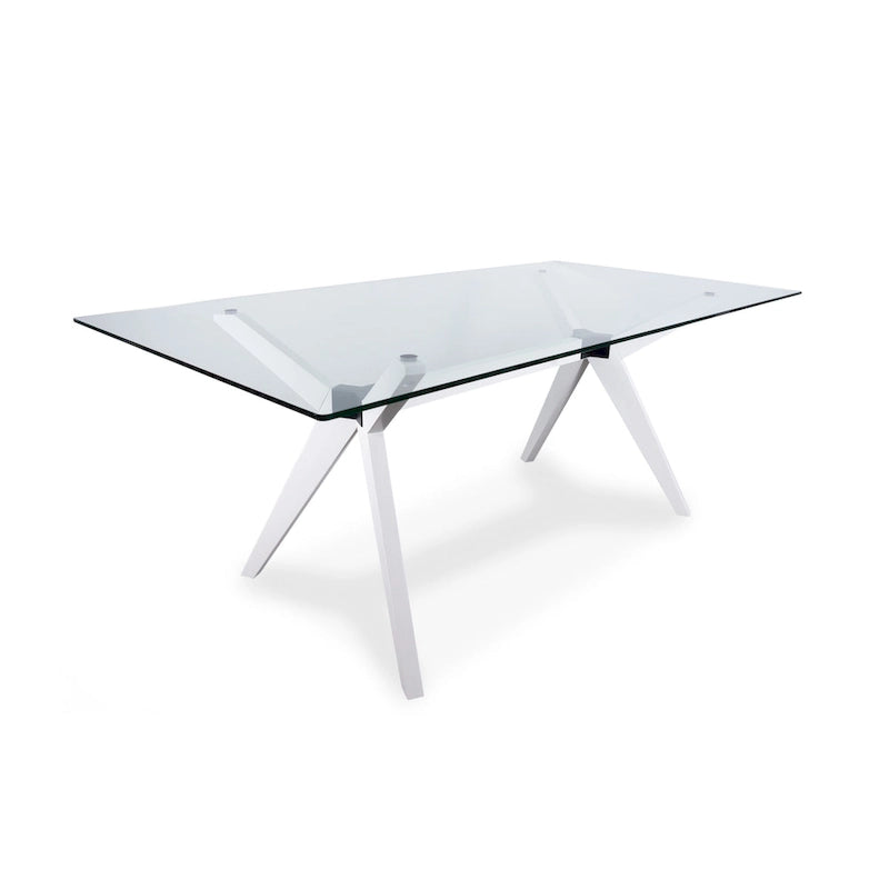Rye Studio Waldorf Modern Glass Dining Table
