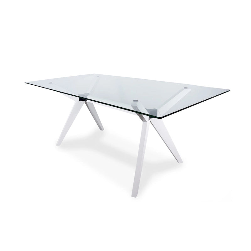 Rye Studio Waldorf Modern Glass Dining Table