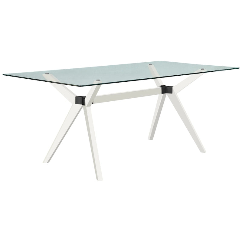 Rye Studio Waldorf Modern Glass Dining Table