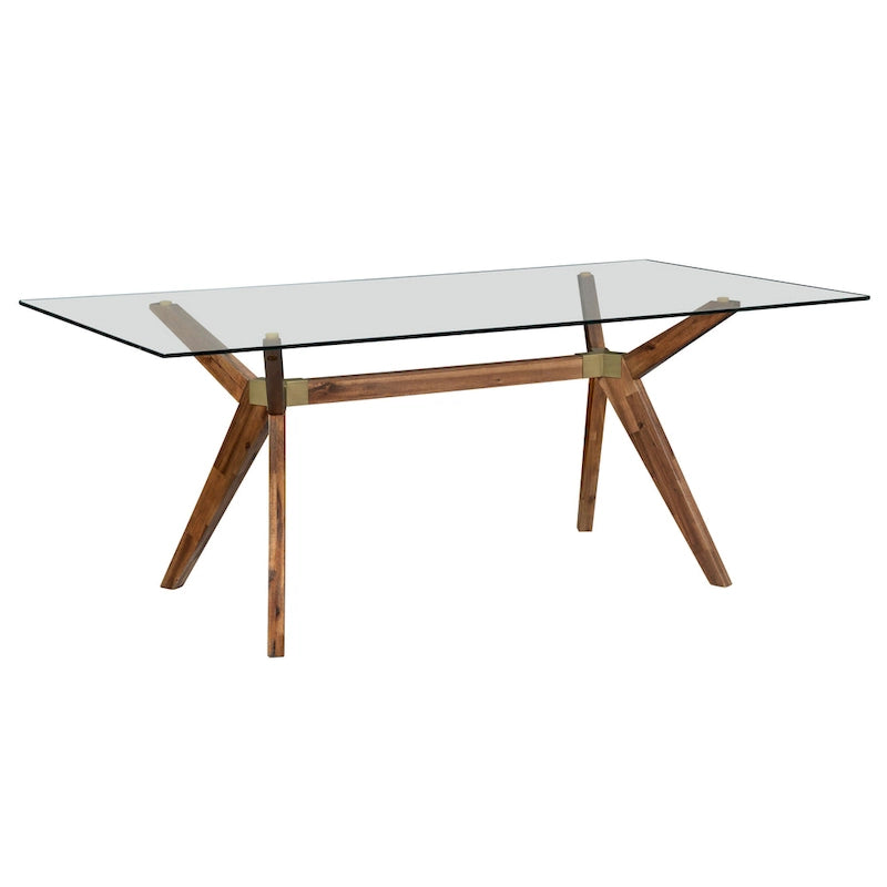 Rye Studio Waldorf Modern Glass Dining Table