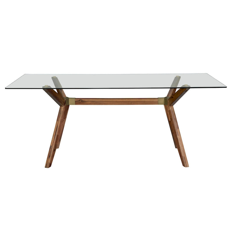 Rye Studio Waldorf Modern Glass Dining Table