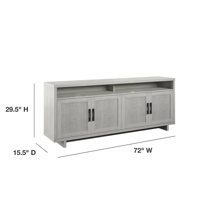 TV Stand for TVs up to 80 with Linen Doors