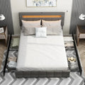 60.6 Queen Bed Frame with Drawers LED Bed Frame USB Charging Station