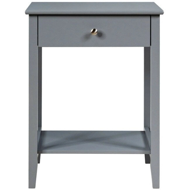 Wooden Nightstand End Table Storage Display