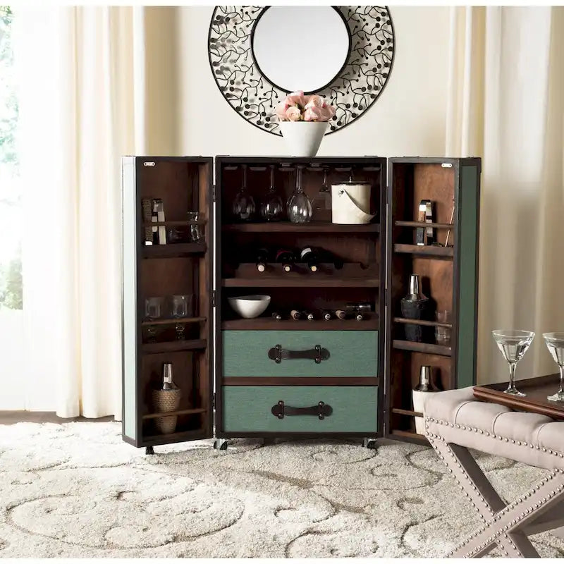 SAFAVIEH Krista Storage Beige Bar Cabinet - 23.6 x 17.7 x 42.1 - 24Wx18Dx42H