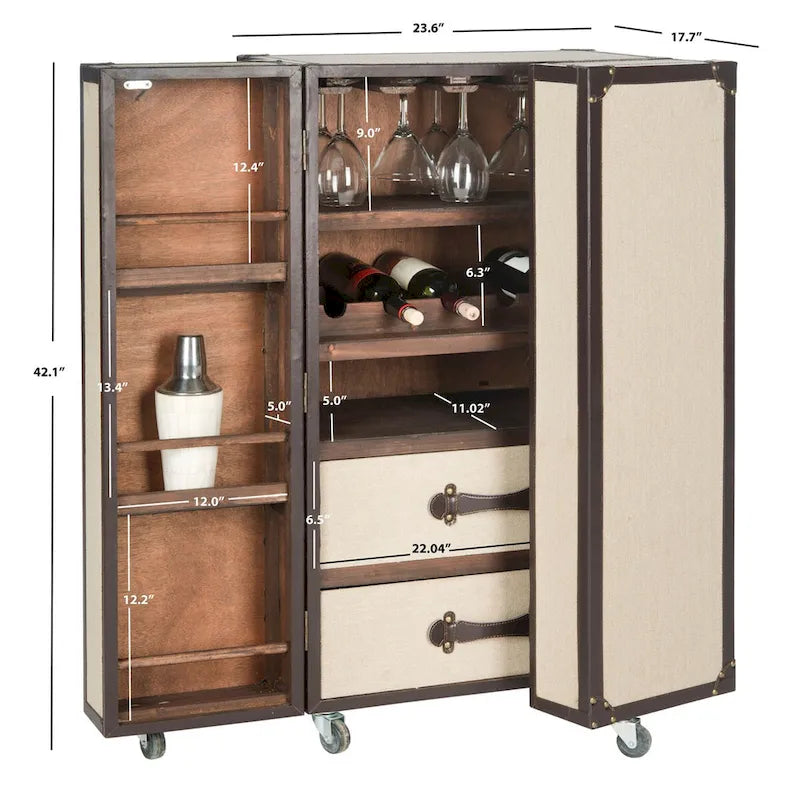 SAFAVIEH Krista Storage Beige Bar Cabinet - 23.6 x 17.7 x 42.1 - 24Wx18Dx42H