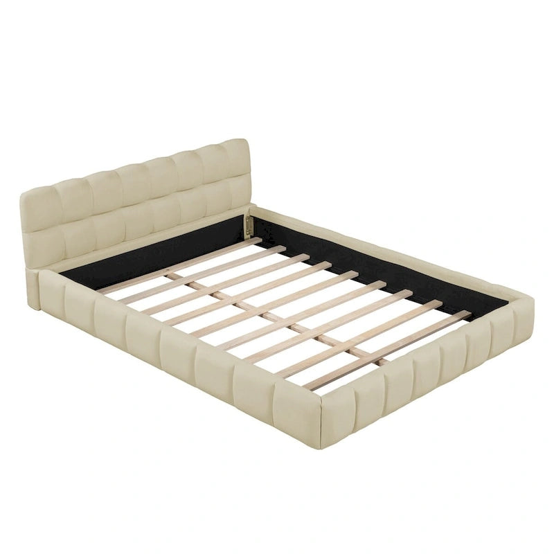 Upholstered Platform Bed with Thick Fabric