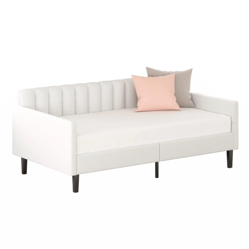 Upholstered Daybed with Tufted Backrest, Twin Size