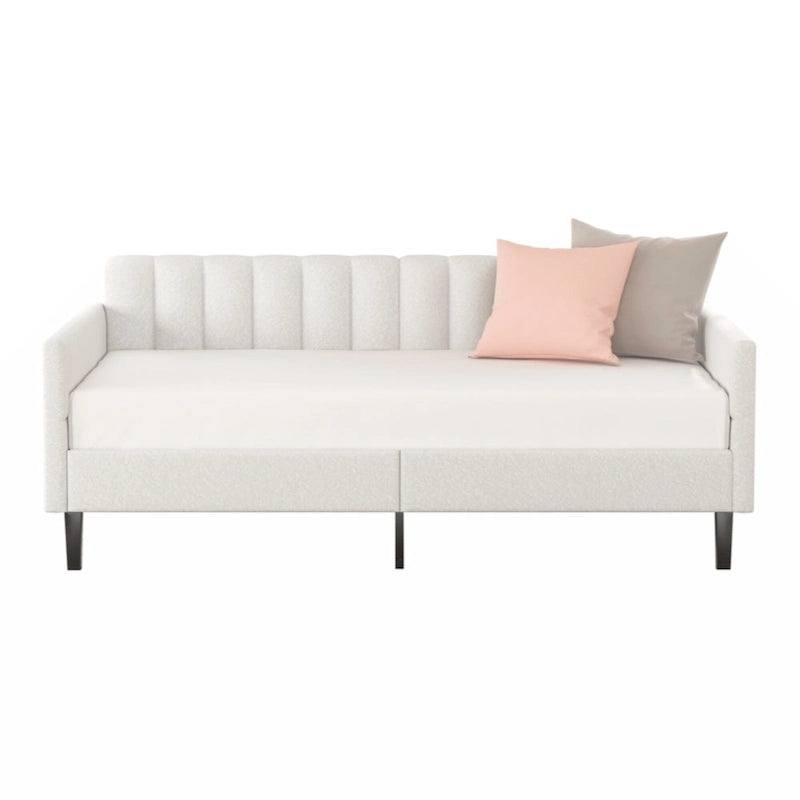 Upholstered Daybed with Tufted Backrest, Twin Size