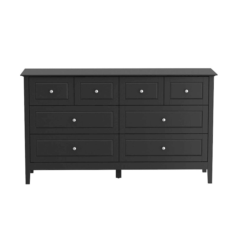 55.1 Dresser with Silver Accents: Sleek and Spacious Organizer Chest